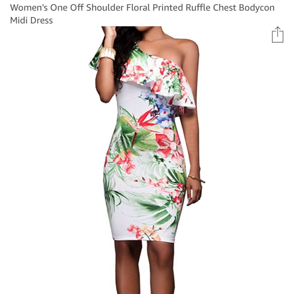 Off shoulder Floral Bodycon dress with ruffle